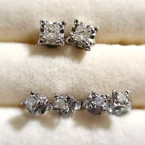 Princess cut diamond earrings